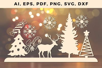 Christmas paper cut template Craft svg, Multilayer Laser Cut Files, SVG, 3D Designs, Mini Design Bundles Christmas svg SVG MD JOYNAL ABDIN 
