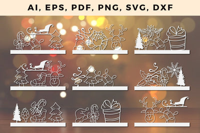 Christmas paper cut template Craft svg, Multilayer Laser Cut Files, SVG, 3D Designs, Mini Design Bundles Christmas svg SVG MD JOYNAL ABDIN 
