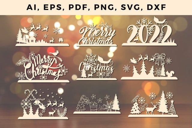 Christmas paper cut template Craft svg, Multilayer Laser Cut Files, SVG, 3D Designs, Mini Design Bundles Christmas svg SVG MD JOYNAL ABDIN 