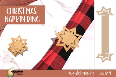 Christmas Paper. Napkin Ring Paper Cut. Christmas Decor SVG. 3D Paper Evgenyia Guschina 