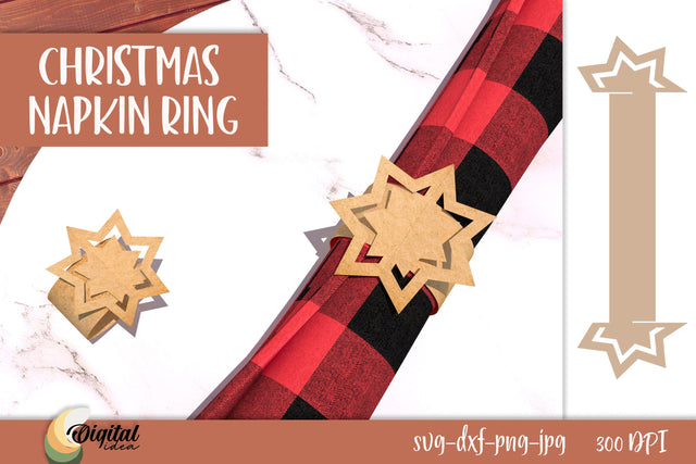 Christmas Paper. Napkin Ring Paper Cut. Christmas Decor SVG. 3D Paper Evgenyia Guschina 