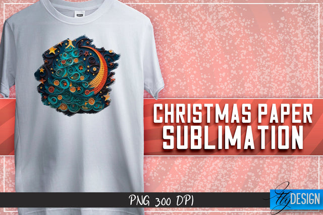 Christmas Paper Sublimation | T-Shirt Design Sublimation Fly Design 