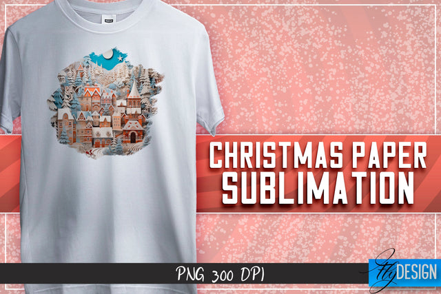 Christmas Paper Sublimation | T-Shirt Design Sublimation Fly Design 