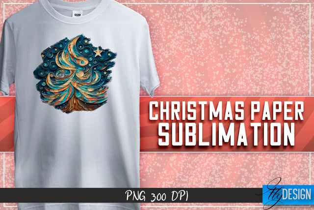 Christmas Paper Sublimation | T-Shirt Design Sublimation Fly Design 