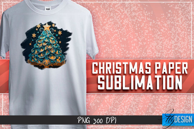 Christmas Paper Sublimation | T-Shirt Design Sublimation Fly Design 