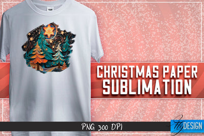 Christmas Paper Sublimation | T-Shirt Design Sublimation Fly Design 