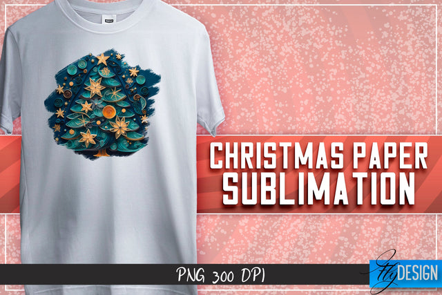 Christmas Paper Sublimation | T-Shirt Design Sublimation Fly Design 