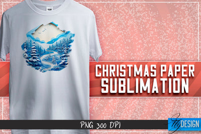 Christmas Paper Sublimation | T-Shirt Design Sublimation Fly Design 