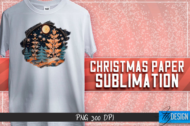 Christmas Paper Sublimation | T-Shirt Design Sublimation Fly Design 