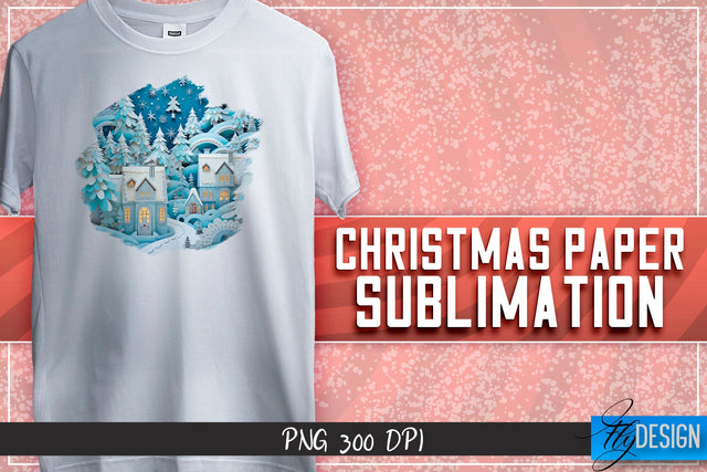 Christmas Paper Sublimation | T-Shirt Design Sublimation Fly Design 