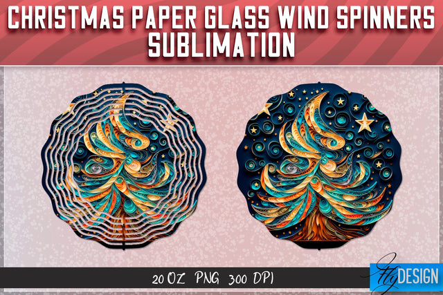 Christmas Paper Wind Spinners Sublimation Sublimation Fly Design 