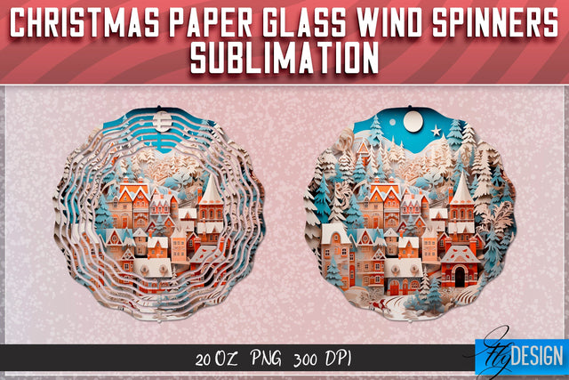 Christmas Paper Wind Spinners Sublimation Sublimation Fly Design 