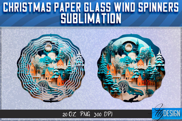 Christmas Paper Wind Spinners Sublimation Sublimation Fly Design 