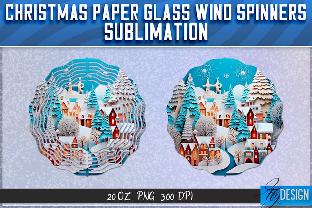 Christmas Paper Wind Spinners Sublimation Sublimation Fly Design 
