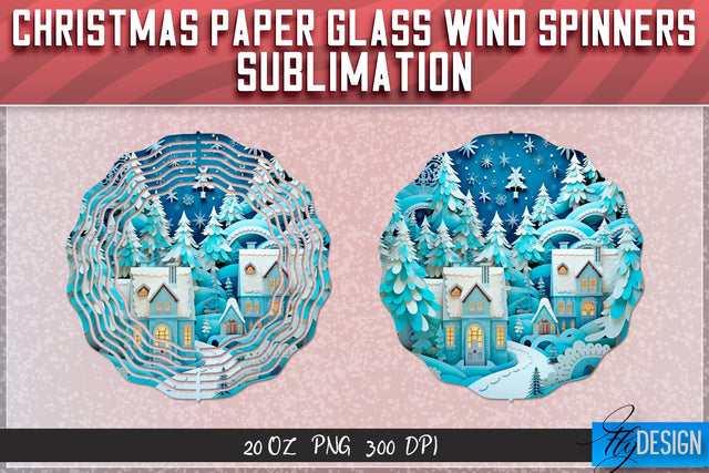 Christmas Paper Wind Spinners Sublimation Sublimation Fly Design 