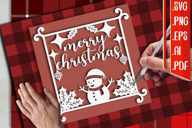 Christmas Papercut 5 svg eps ai png pdf 3D Paper zafrans studio 