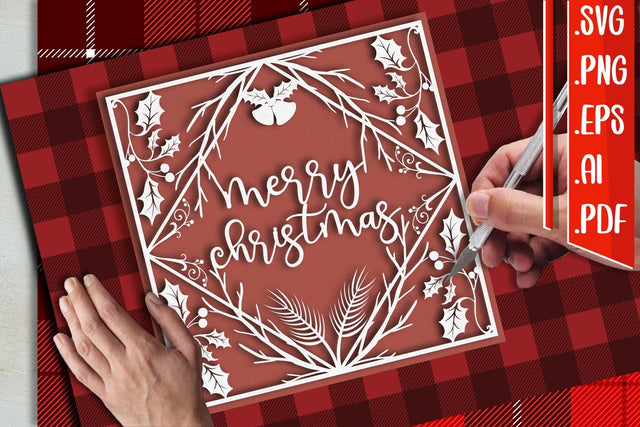 Christmas Papercut 6 svg eps ai png pdf 3D Paper zafrans studio 