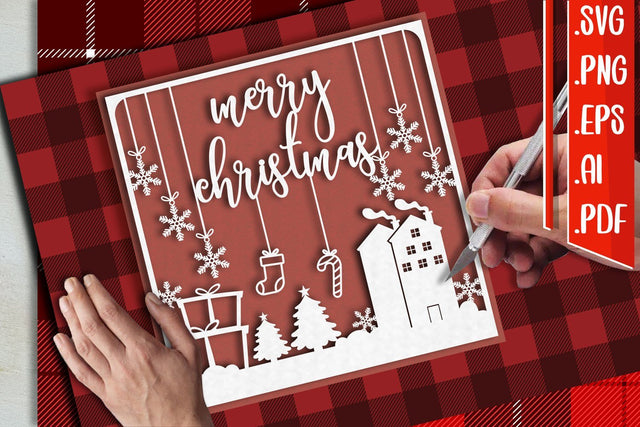 Christmas Papercut 7 svg eps ai png pdf 3D Paper zafrans studio 