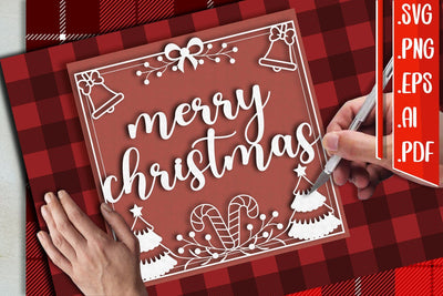 Christmas Papercut 8 svg eps ai png pdf 3D Paper zafrans studio 