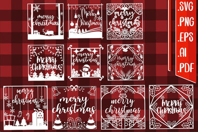 Christmas Papercut BUNDLE|10 Designs svg eps ai png pdf SVG zafrans studio 