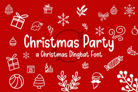 Christmas Party - Dingbat Font Font Masyafi Studio 