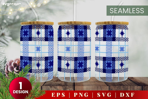 Christmas Pattern Can Glass | Svg Bundle | 16 Oz Libbey Glass SVG SvgOcean 