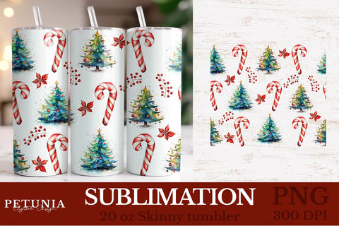 Christmas Pattern Tumbler Wrap Bundle | 20 oz Sublimation Tumbler Designs Sublimation Petunia Digital Design 