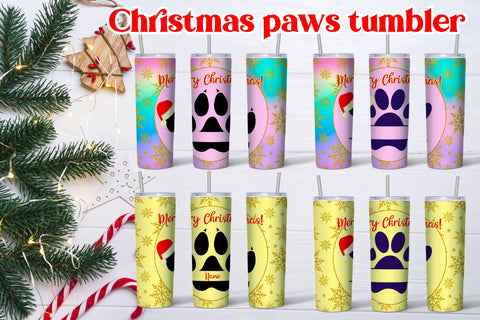Christmas paws | Paws tumbler sublimation Sublimation Svetana Studio 