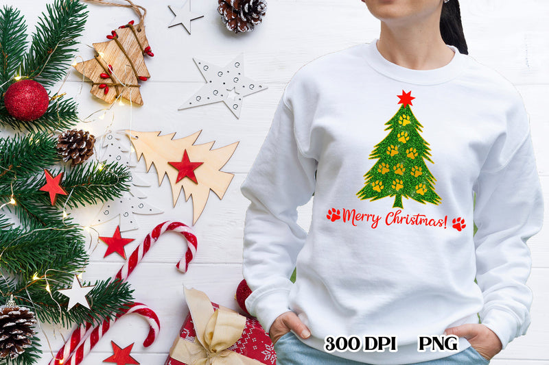Christmas paws sublimation | Paw Christmas tree PNG Sublimation Svetana Studio 