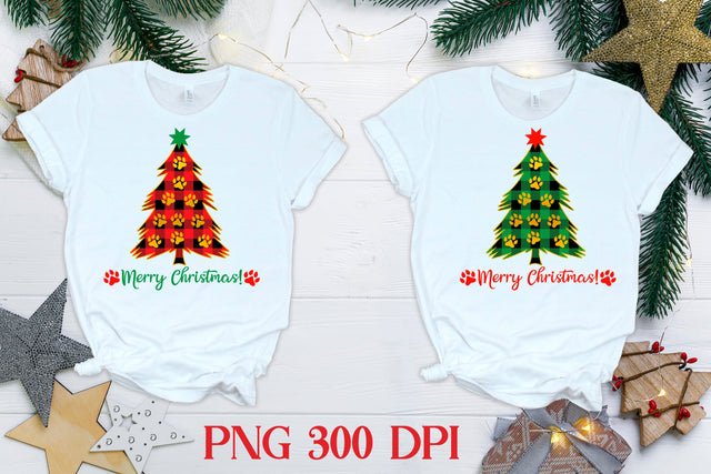 Christmas paws sublimation | Paw Christmas tree PNG Sublimation Svetana Studio 