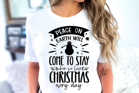 Christmas Peace on earth SVG, Christmas Quote SVG,Christmas T-Shirt SVG FiveStarCrafting 