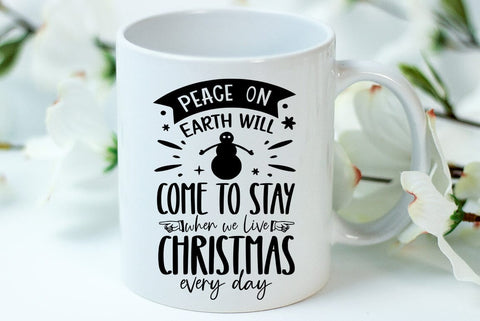 Christmas Peace on earth SVG, Christmas Quote SVG,Christmas T-Shirt SVG FiveStarCrafting 