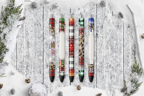 Christmas Pen Wraps Bundle PNG Sublimation Epoxy Pens Sublimation OrangeBrushStudio 