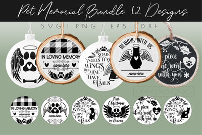 Christmas Pet Memorial Ornament Bundle 12 SVG Dog And Cat SVG OrangeBrushStudio 