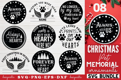 Christmas Pet Memorial Ornament Bundle SVG DESIGNISTIC 