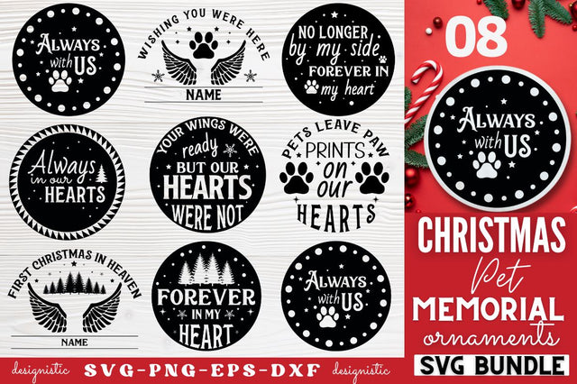 Christmas Pet Memorial Ornament Bundle SVG DESIGNISTIC 