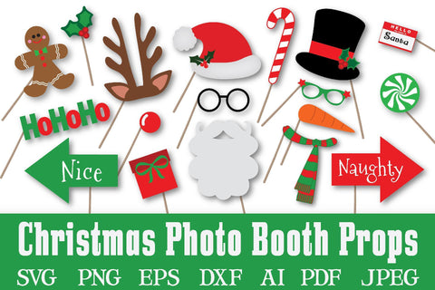 Christmas Photo Booth Props SVG Cut File Bundle SVG Old Market 