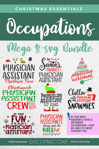 Christmas Physician Assistant SVG bundle SVG SVG Cut File 