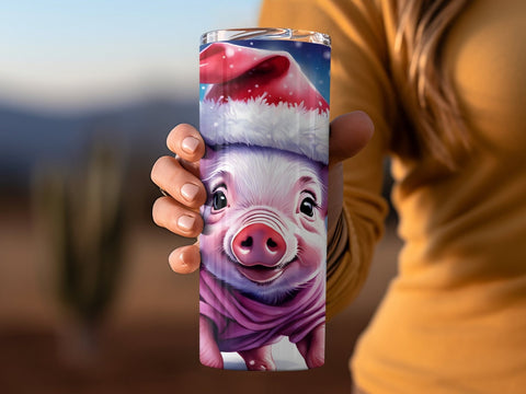 Christmas Pig Tumbler wrap PNG Sublimation Luvleigh Digitals 