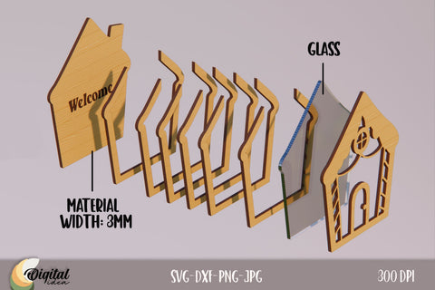 Christmas Piggy Bank Laser Cut. 3D Money Box Laser Cut. Christmas Laser Cut. SVG Evgenyia Guschina 