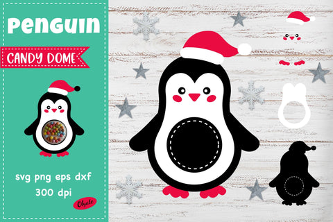 Christmas Pinguin Candy Dome SVG. Pinguin Holder SVG SVG Olga Terlyanskaya 