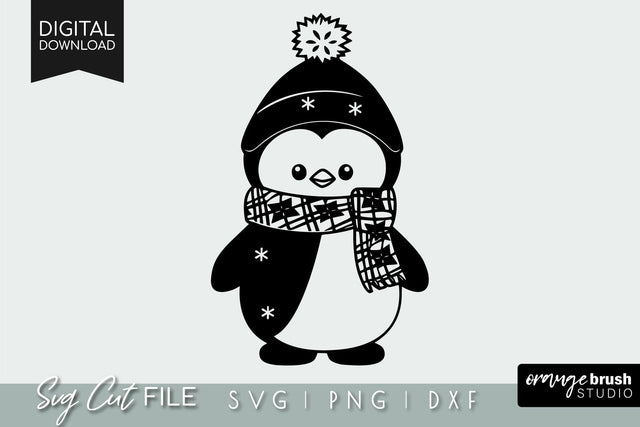 Christmas Pinguin SVG Cut File For Cricut Baby Pinguin SVG OrangeBrushStudio 