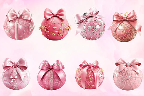 Christmas Pink Bauble Clipart Sublimation Newmockups 