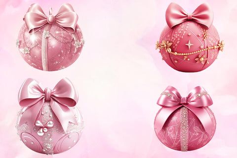 Christmas Pink Bauble Clipart Sublimation Newmockups 