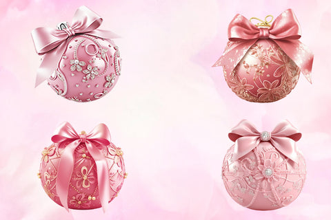 Christmas Pink Bauble Clipart Sublimation Newmockups 