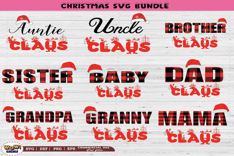 Christmas Plaid Claus Family, Christmas plaid svg, Santa claus svg, Png SVG Wowsvgstudio 