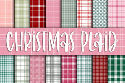 Christmas Plaid Digital Paper Digital Pattern Old Market 
