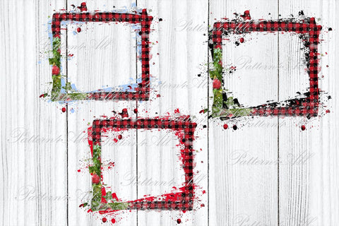 Christmas Plaid Frame PNG, Plaid Background, Christmas tree frame,Transparent Frame Design,Buffalo plaid print,Distressed Sublimation PNG Sublimation ArtStudio 