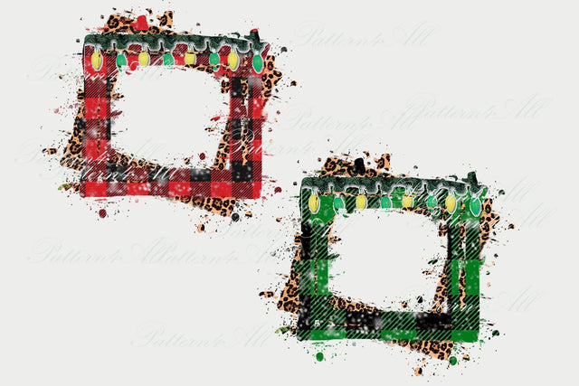 Christmas Plaid Frame PNG, Plaid Background,Transparent Sublimation Design,Buffalo plaid print,Distressed element fof Print Sublimation PNG Sublimation ArtStudio 