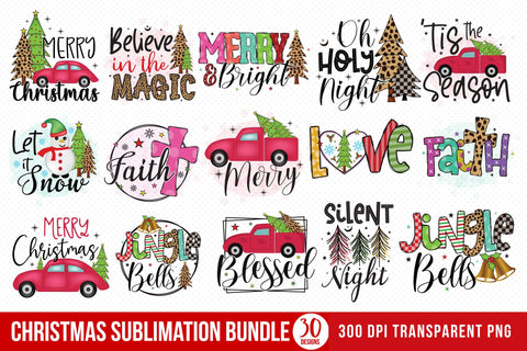 Christmas PNG Sublimation Bundle Sublimation CraftLabSVG 